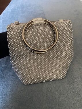 Stylish silver beaded purse